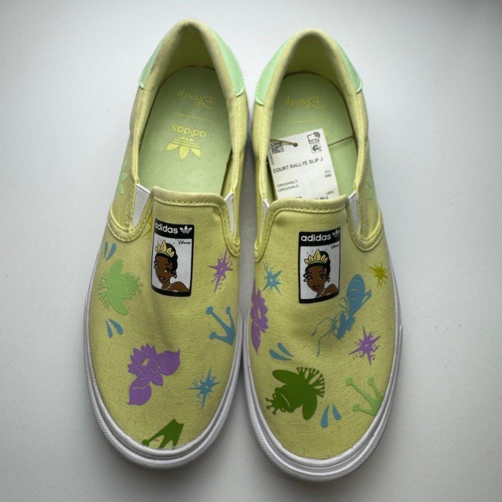 Adidas Originals x Disney Tiana Court Rallye Slip J Yellow Sneakers H02653